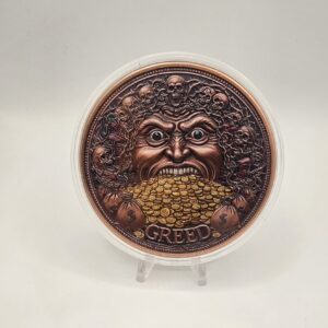 Greed 5oz Copper Round