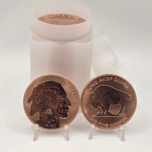 20ct Tube of 1oz Reverse Proof Buffalo Copper Rounds