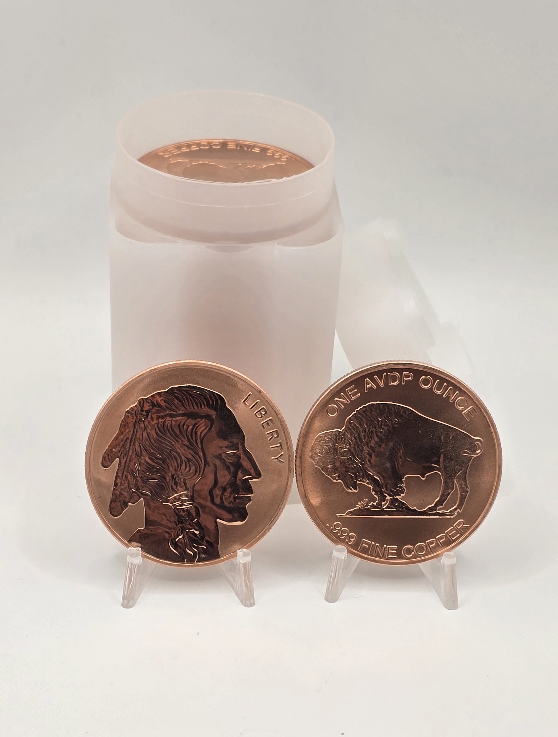 20ct Tube of 1oz Reverse Proof Buffalo Copper Rounds
