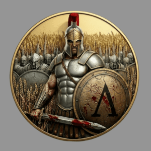 Historic Warriors Spartan Army 24k Gilded 5 oz Copper Medal
