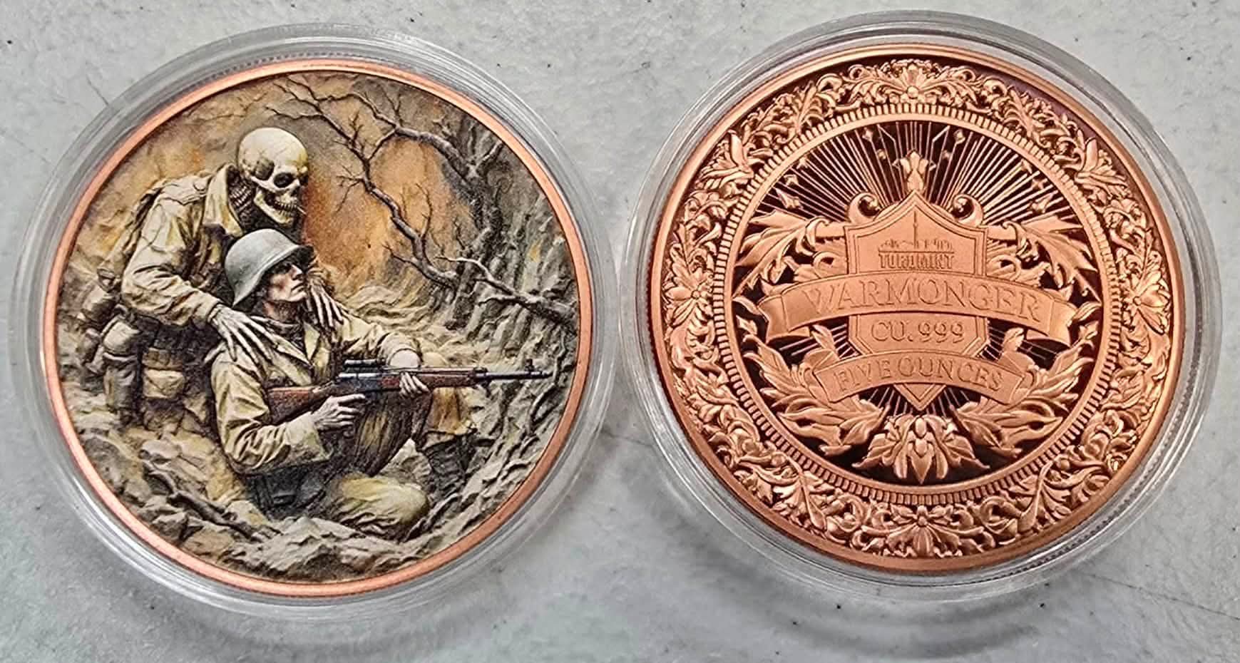 5oz Warmonger Copper Round - Image 2